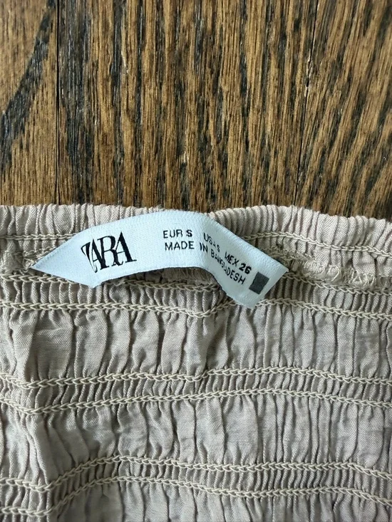 Zara Ruched Spaghetti Strap Crop Top - Light Blush - Picture 4 of 4